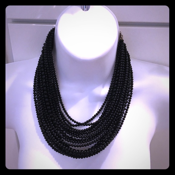 Jewelry - 16 Strand black beaded necklace